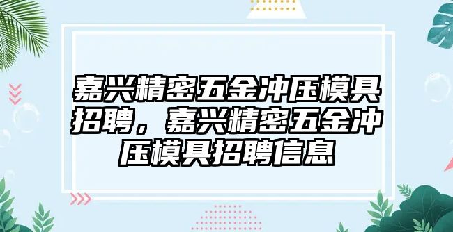 嘉興精密五金沖壓模具招聘，嘉興精密五金沖壓模具招聘信息