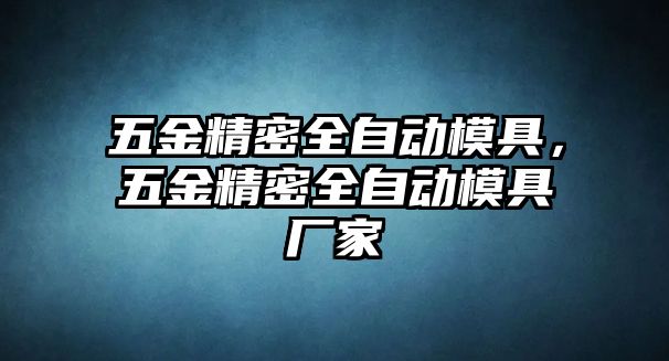 五金精密全自動模具，五金精密全自動模具廠家