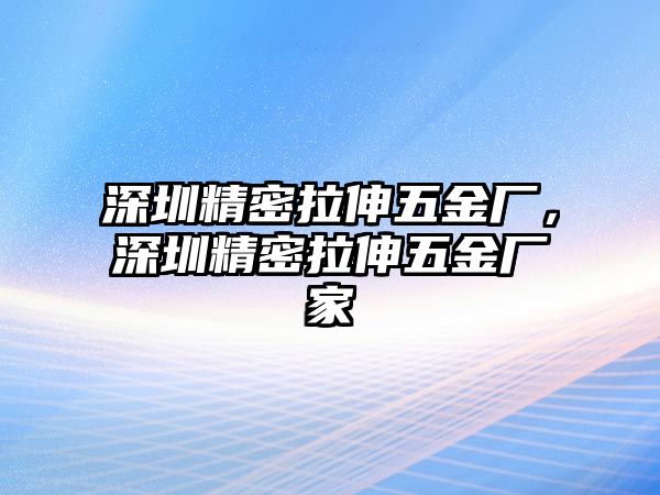 深圳精密拉伸五金廠，深圳精密拉伸五金廠家