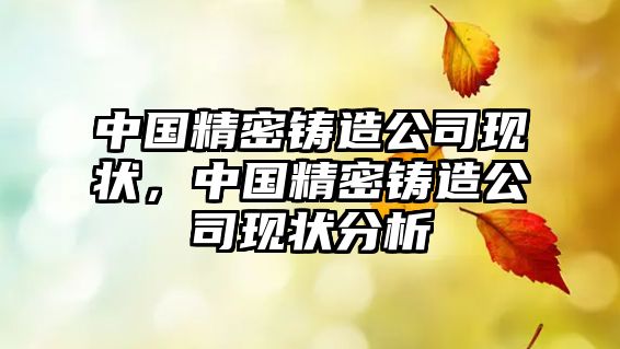 中國精密鑄造公司現(xiàn)狀，中國精密鑄造公司現(xiàn)狀分析