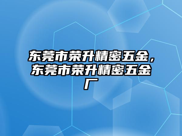 東莞市榮升精密五金，東莞市榮升精密五金廠