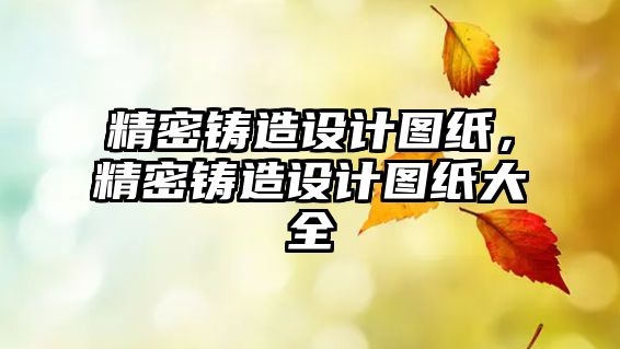 精密鑄造設(shè)計圖紙，精密鑄造設(shè)計圖紙大全