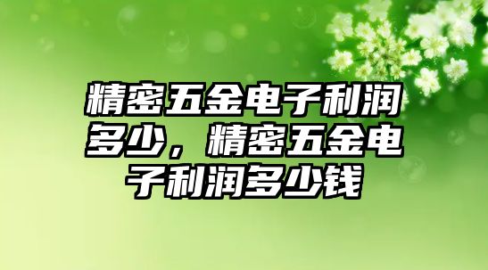 精密五金電子利潤多少，精密五金電子利潤多少錢