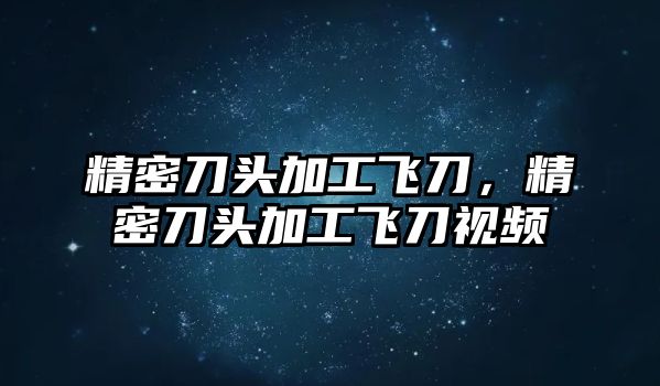 精密刀頭加工飛刀，精密刀頭加工飛刀視頻