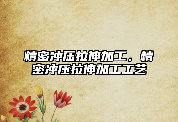 精密沖壓拉伸加工，精密沖壓拉伸加工工藝