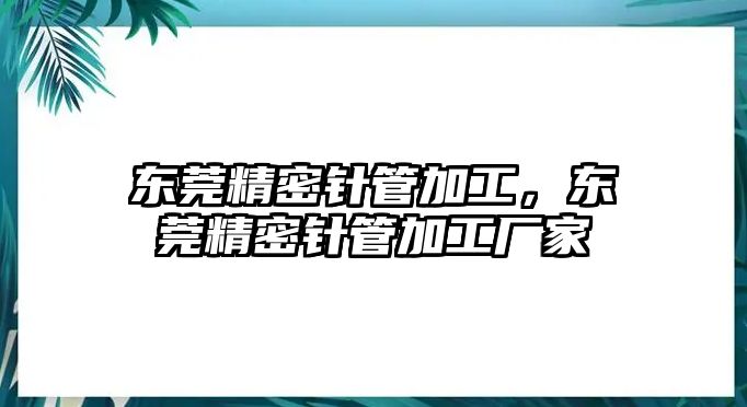 東莞精密針管加工，東莞精密針管加工廠家