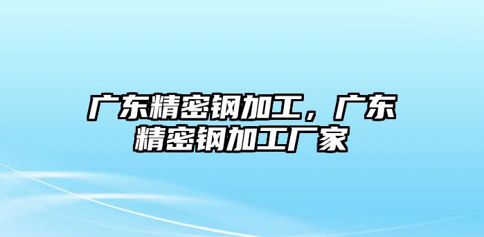 廣東精密鋼加工，廣東精密鋼加工廠家