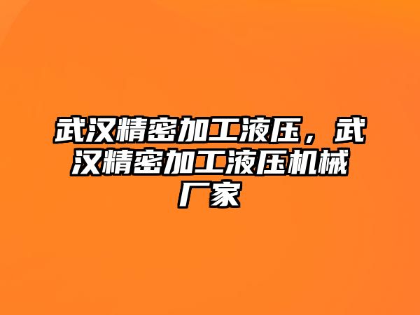 武漢精密加工液壓，武漢精密加工液壓機械廠家