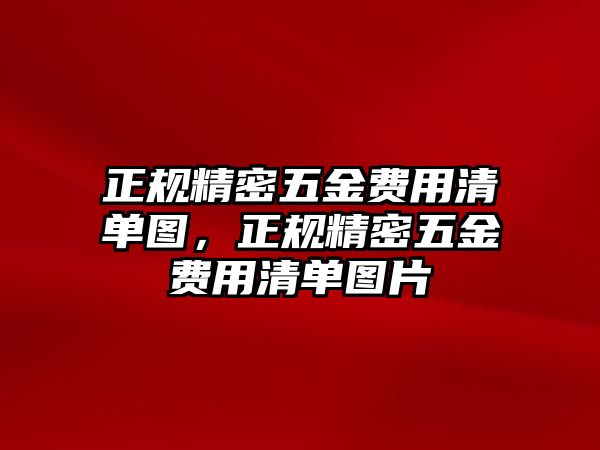 正規(guī)精密五金費(fèi)用清單圖，正規(guī)精密五金費(fèi)用清單圖片