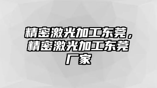 精密激光加工東莞，精密激光加工東莞廠家