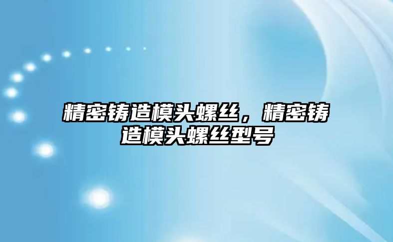 精密鑄造模頭螺絲，精密鑄造模頭螺絲型號