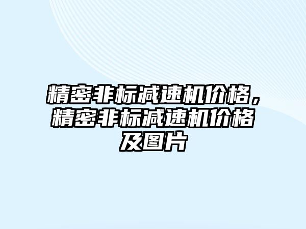 精密非標減速機價格，精密非標減速機價格及圖片