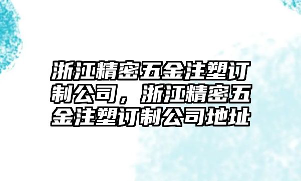 浙江精密五金注塑訂制公司，浙江精密五金注塑訂制公司地址