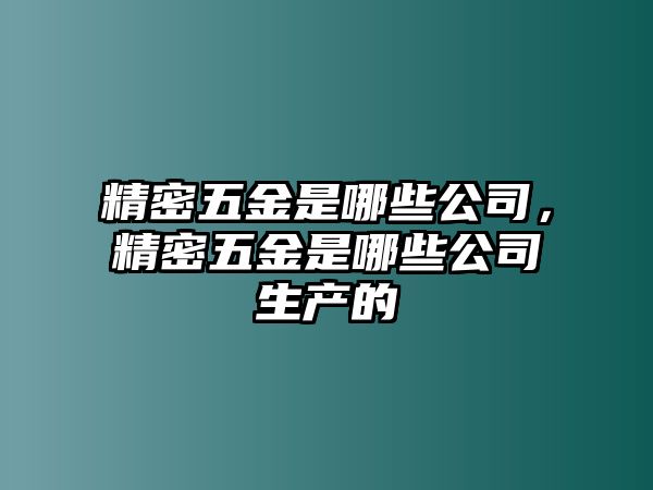 精密五金是哪些公司，精密五金是哪些公司生產(chǎn)的