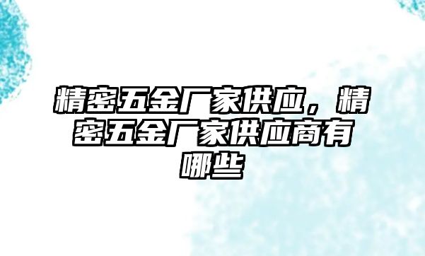 精密五金廠家供應(yīng)，精密五金廠家供應(yīng)商有哪些