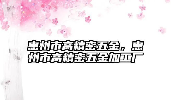 惠州市高精密五金，惠州市高精密五金加工廠