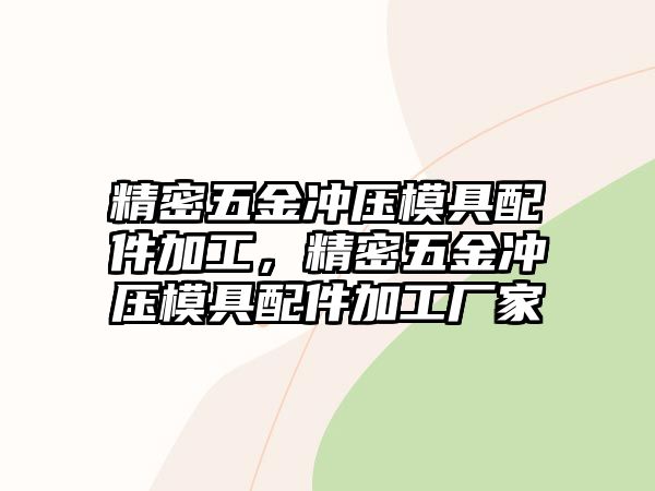 精密五金沖壓模具配件加工，精密五金沖壓模具配件加工廠家