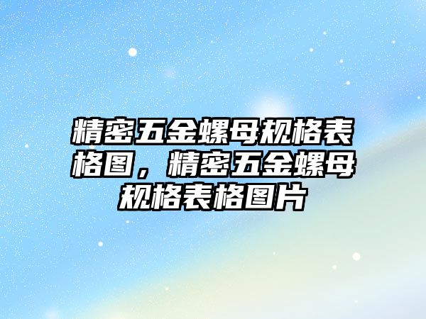 精密五金螺母規(guī)格表格圖，精密五金螺母規(guī)格表格圖片