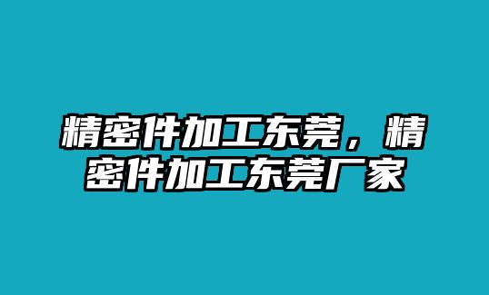 精密件加工東莞，精密件加工東莞廠家