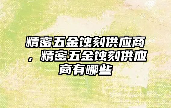 精密五金蝕刻供應(yīng)商，精密五金蝕刻供應(yīng)商有哪些