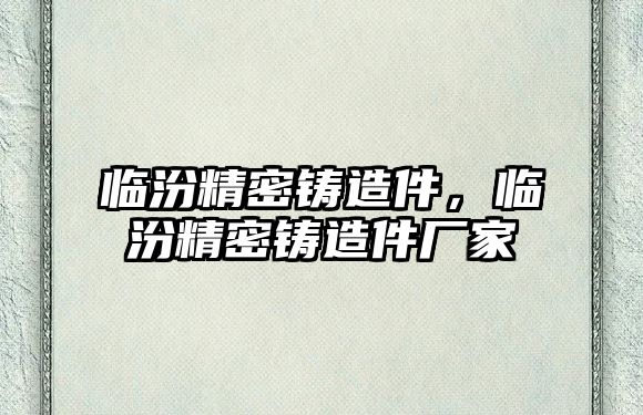 臨汾精密鑄造件，臨汾精密鑄造件廠家