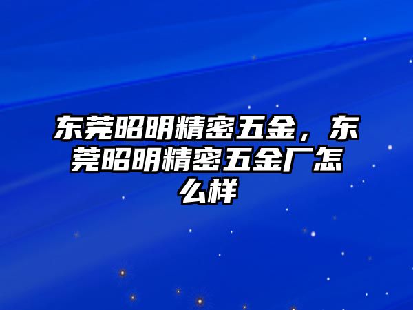 東莞昭明精密五金，東莞昭明精密五金廠怎么樣