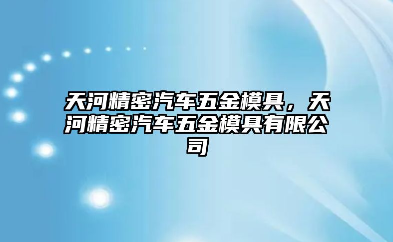 天河精密汽車五金模具，天河精密汽車五金模具有限公司