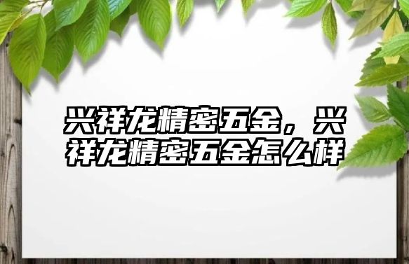 興祥龍精密五金，興祥龍精密五金怎么樣