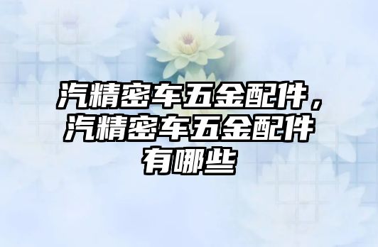 汽精密車五金配件，汽精密車五金配件有哪些