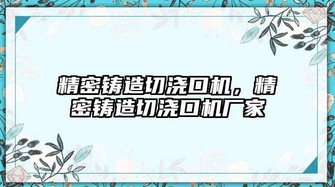 精密鑄造切澆口機(jī)，精密鑄造切澆口機(jī)廠家