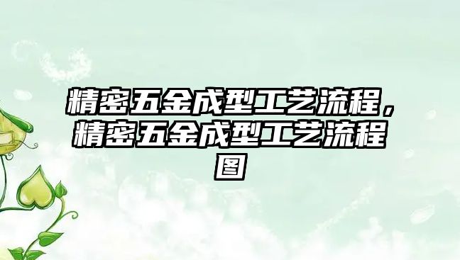 精密五金成型工藝流程，精密五金成型工藝流程圖