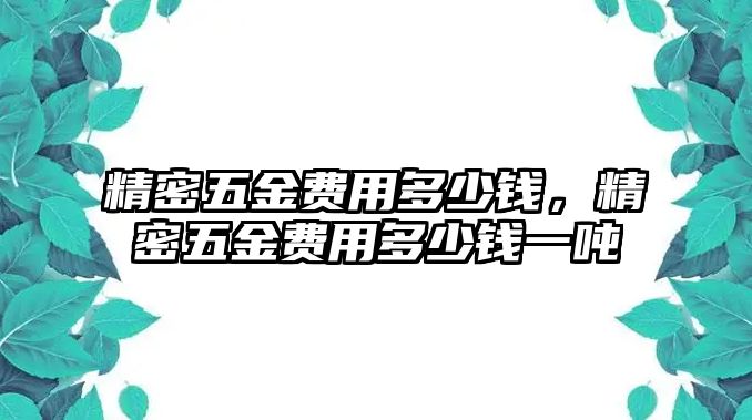 精密五金費用多少錢，精密五金費用多少錢一噸