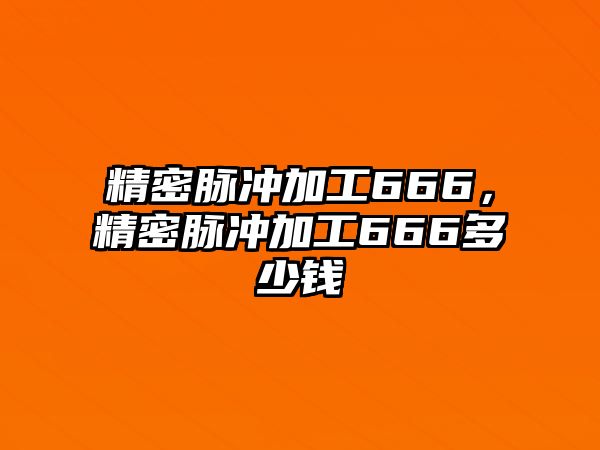 精密脈沖加工666，精密脈沖加工666多少錢