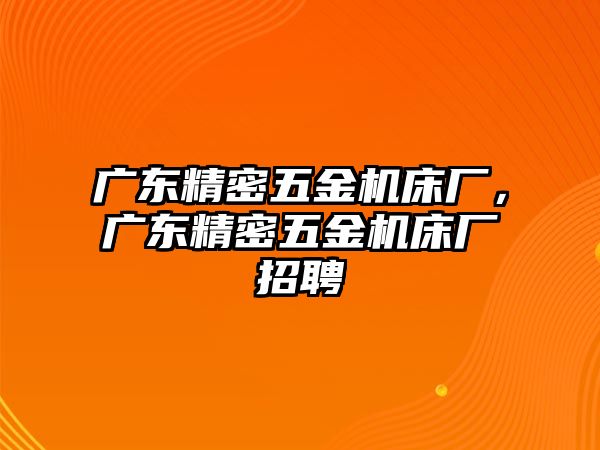 廣東精密五金機(jī)床廠，廣東精密五金機(jī)床廠招聘