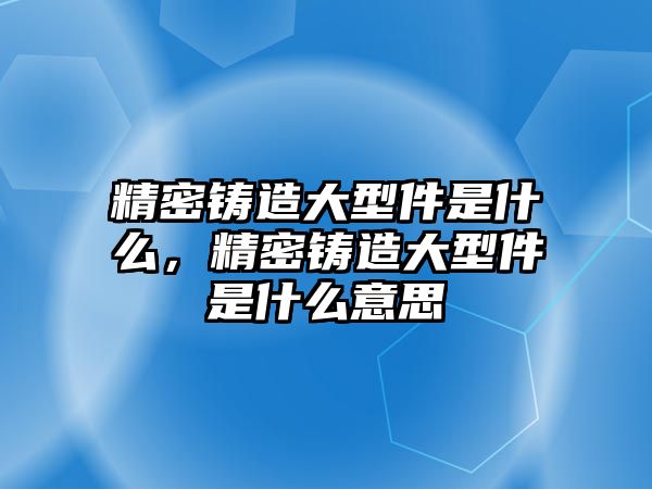 精密鑄造大型件是什么，精密鑄造大型件是什么意思