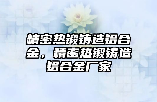 精密熱鍛鑄造鋁合金，精密熱鍛鑄造鋁合金廠家