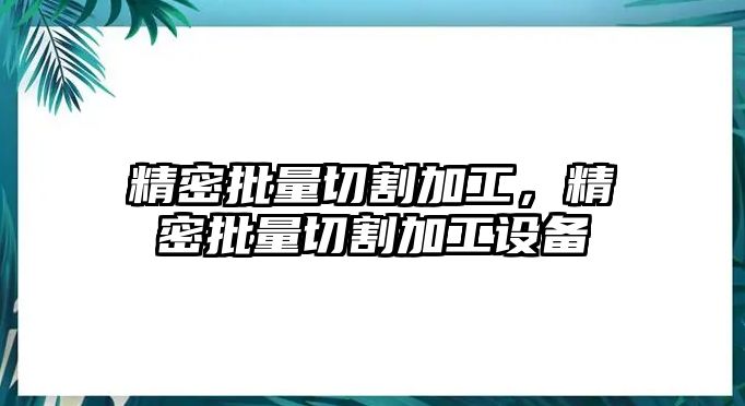 精密批量切割加工，精密批量切割加工設(shè)備