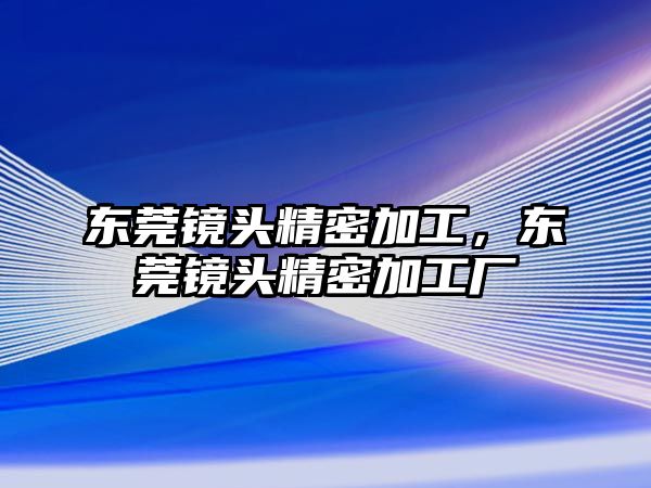 東莞鏡頭精密加工，東莞鏡頭精密加工廠