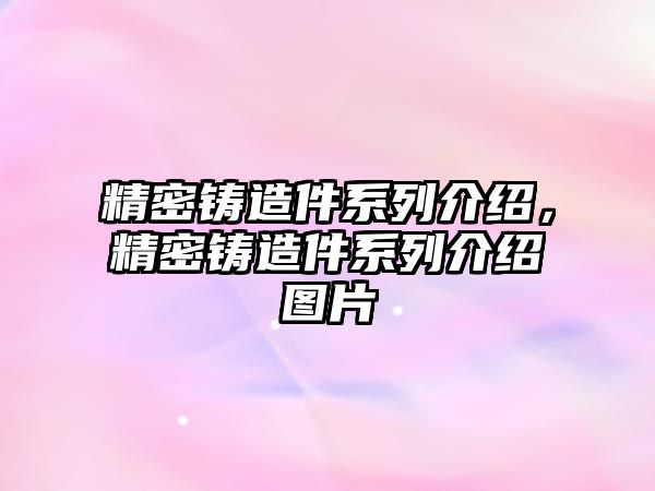 精密鑄造件系列介紹，精密鑄造件系列介紹圖片