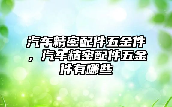 汽車精密配件五金件，汽車精密配件五金件有哪些