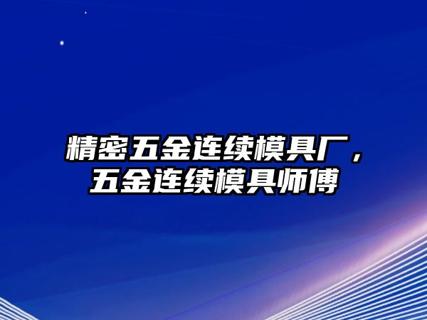 精密五金連續(xù)模具廠，五金連續(xù)模具師傅