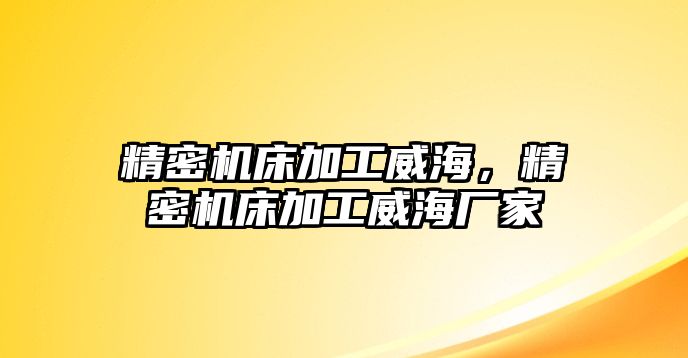 精密機床加工威海，精密機床加工威海廠家