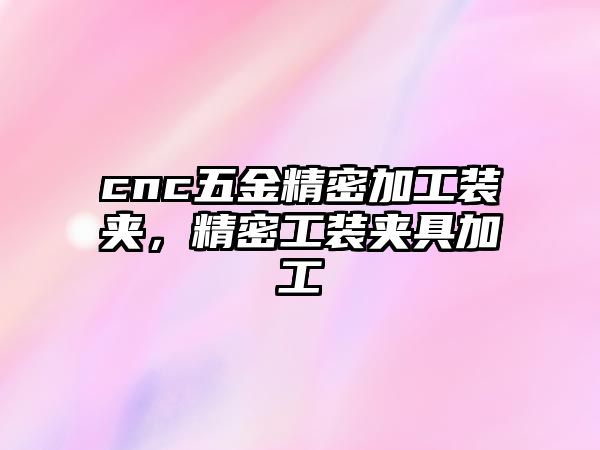 cnc五金精密加工裝夾，精密工裝夾具加工