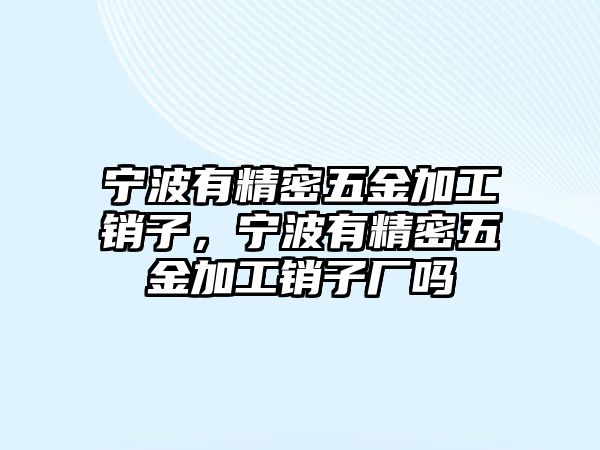 寧波有精密五金加工銷子，寧波有精密五金加工銷子廠嗎