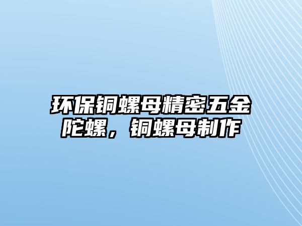 環(huán)保銅螺母精密五金陀螺，銅螺母制作