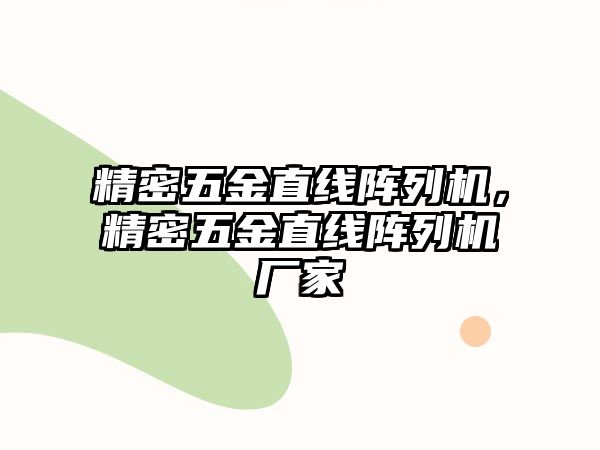 精密五金直線陣列機(jī)，精密五金直線陣列機(jī)廠家