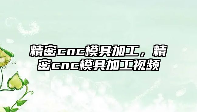 精密cnc模具加工，精密cnc模具加工視頻