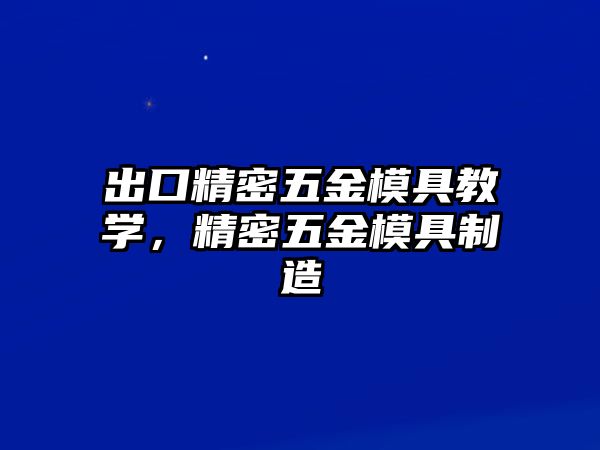 出口精密五金模具教學(xué)，精密五金模具制造