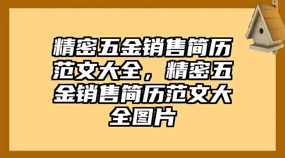 精密五金銷售簡歷范文大全，精密五金銷售簡歷范文大全圖片