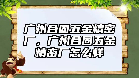 廣州合固五金精密廠，廣州合固五金精密廠怎么樣